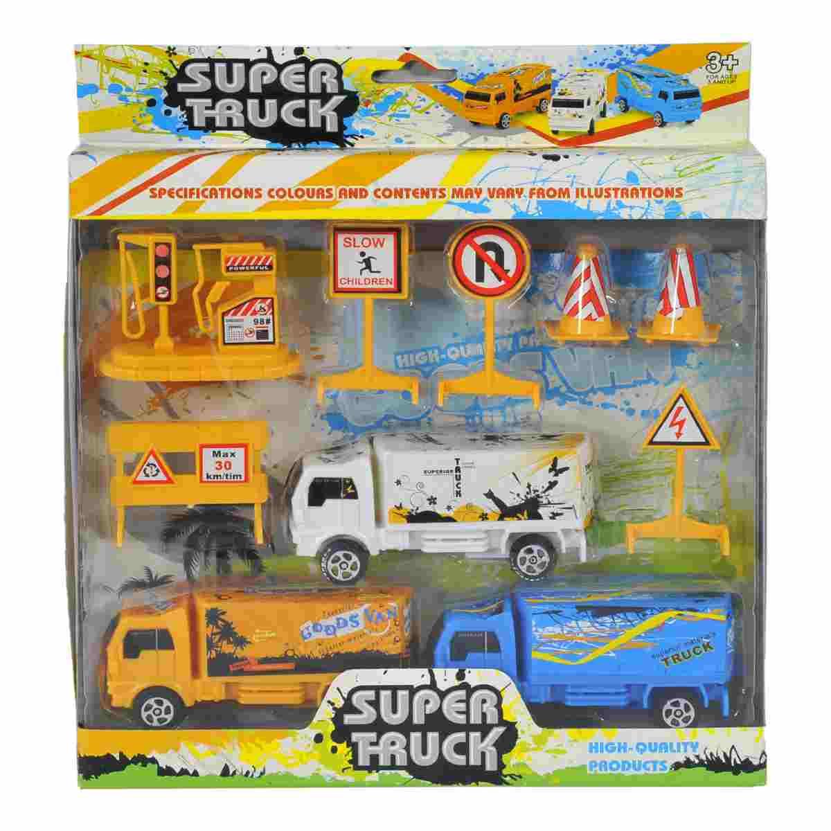 Gioco Automezzi Lavoro Super Truk Set pz.10 |Mazzeo