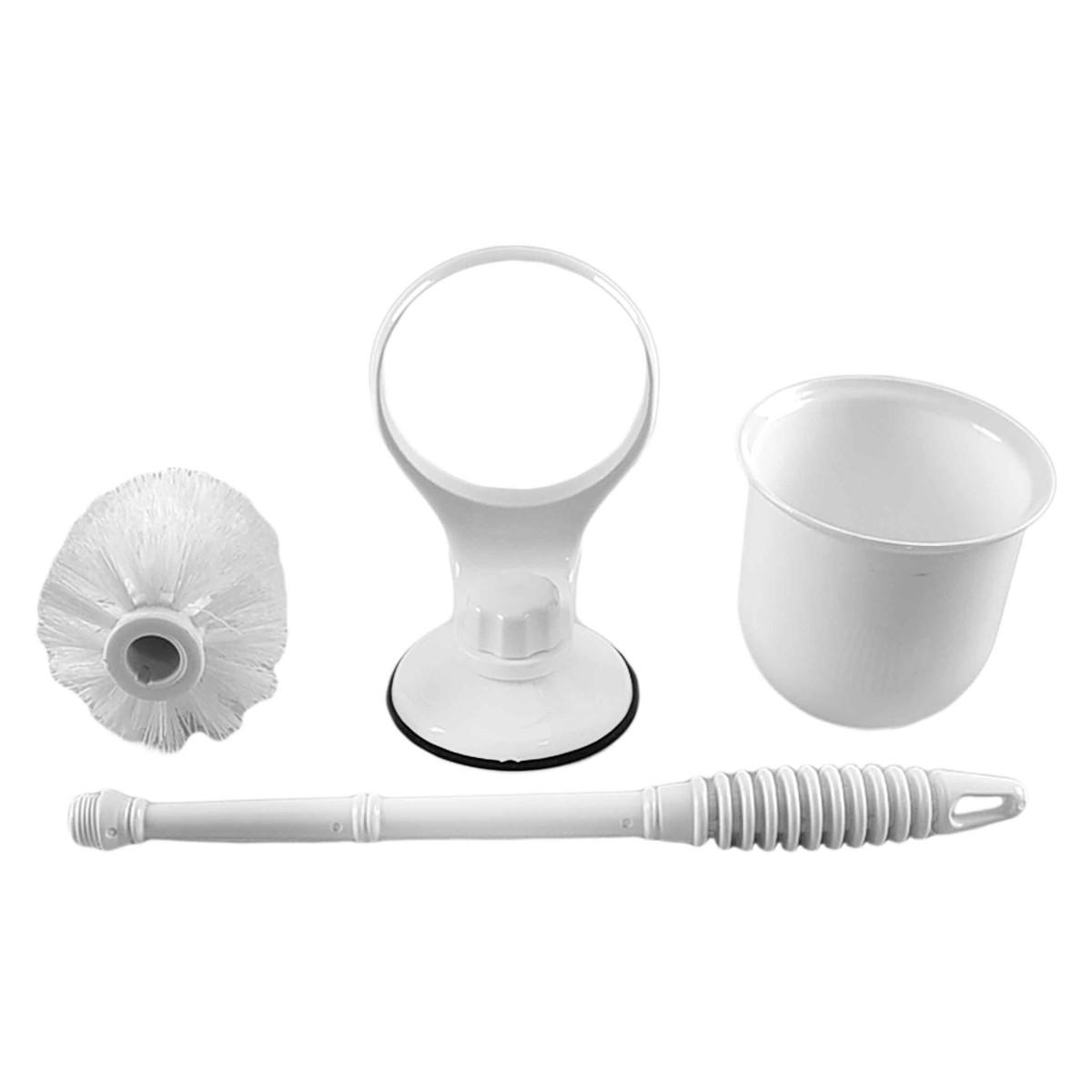 Porta Scopino Ventosa con Spazzolino Bianco | Rilux