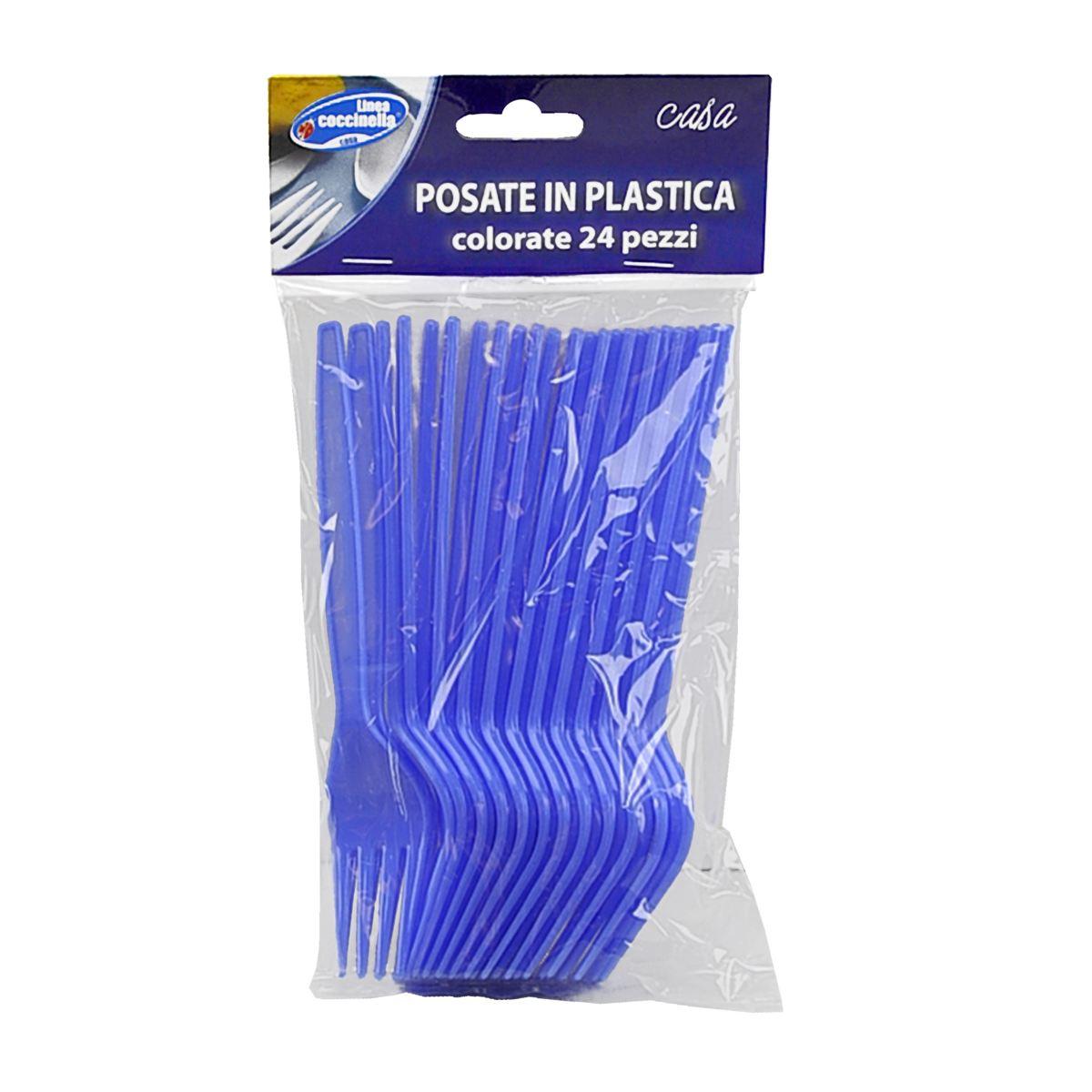 Posate Party Forchetta PVC Set pz.24 Azzurro |M2 Store