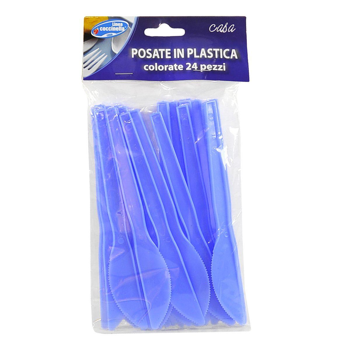 Posate Party Coltello PVC Set pz.24 Azzurro |M2 Store