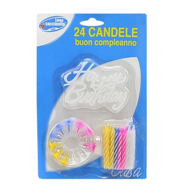 Candelina Compleanno Strisce Set pz.24 |M2 Store