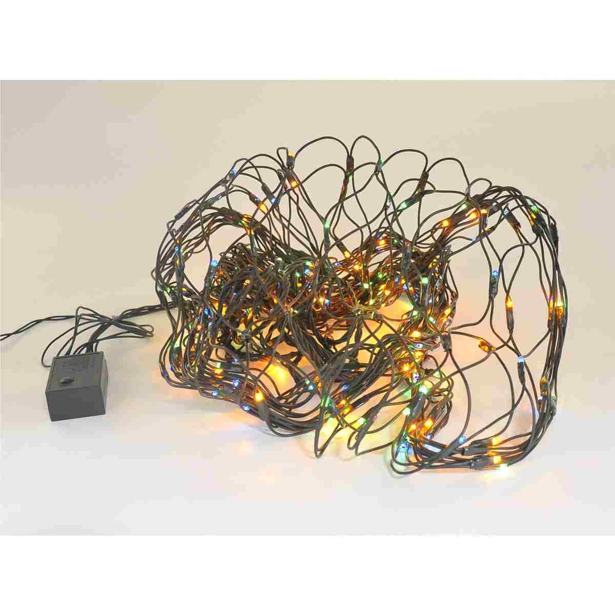 Mantello 320 Miniluci Multicolor a Rete con Anello