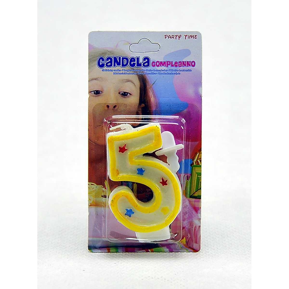 Candelina Compleanno N.5 3 Colori |Carnival Toys