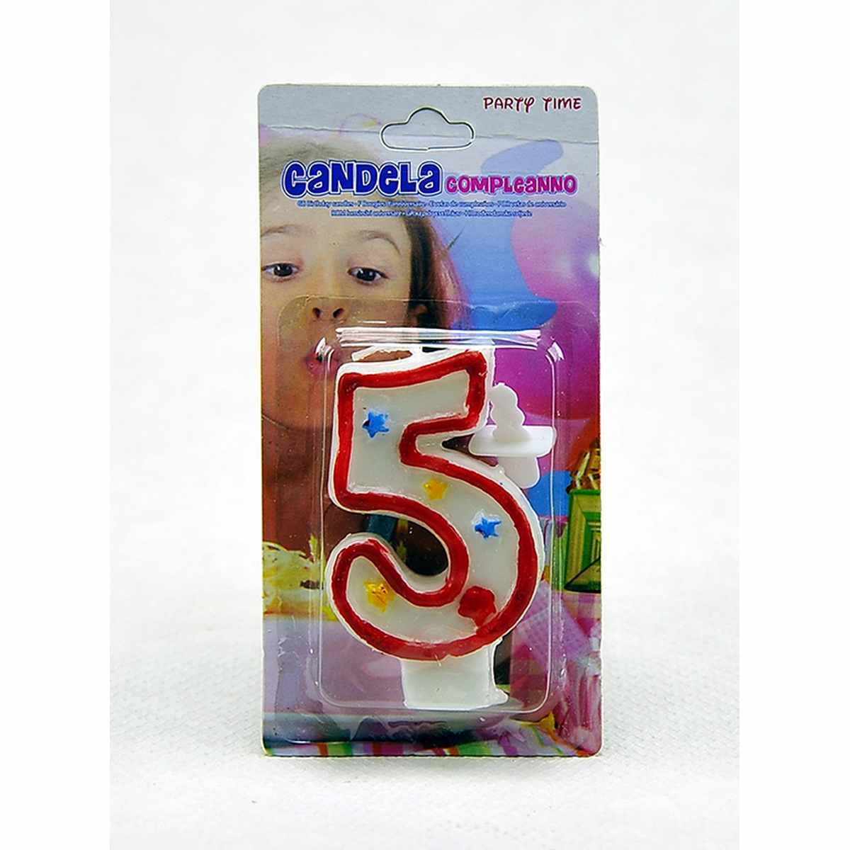 Candelina Compleanno N.5 3 Colori |Carnival Toys