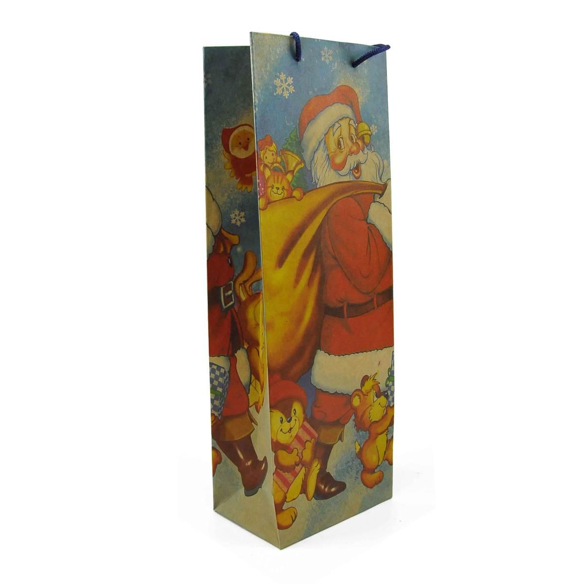 Busta Regalo Natale cm.10x36 Bottiglia |M2 Store
