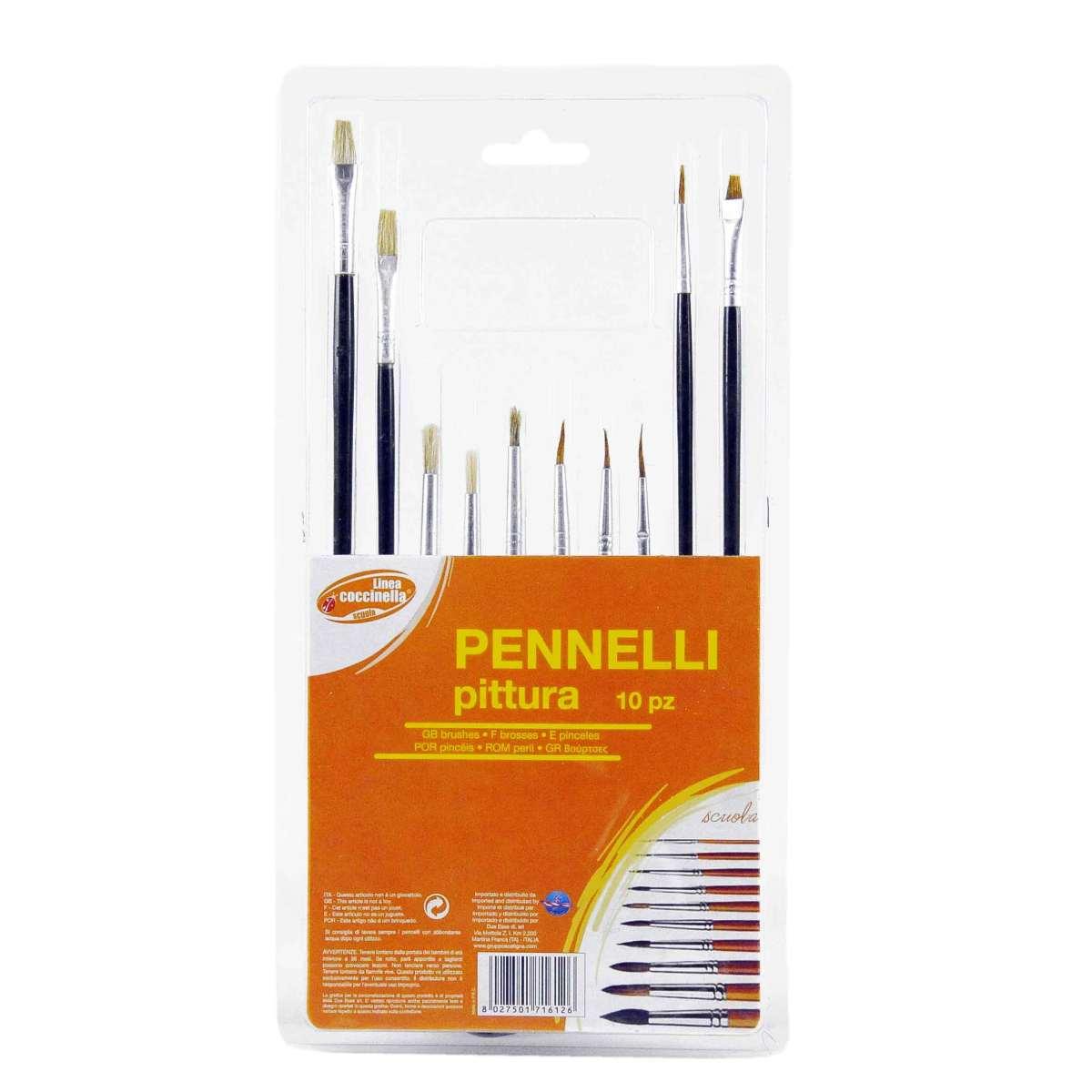 Pennelli Coccinella Set pz.10 Assortiti |M2 Store