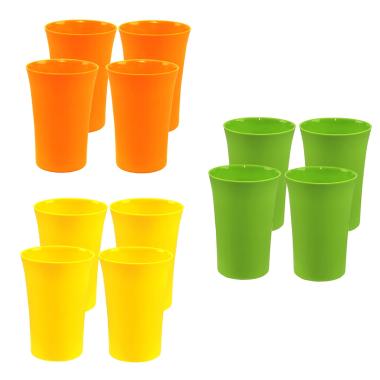 Bicchiere Pl cm.12 Svasato Color Set pz.4 |M2 Store