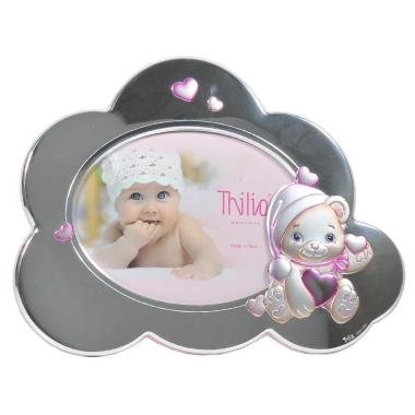 Cornice Arg. cm.13x18 Thilia Rosa con Orsetto | Thilia