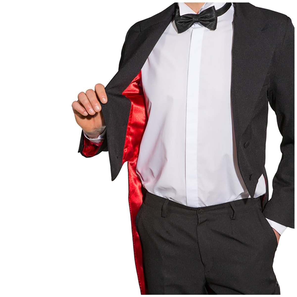 Giacca Frac Nera con Fodera Rossa |Orlob