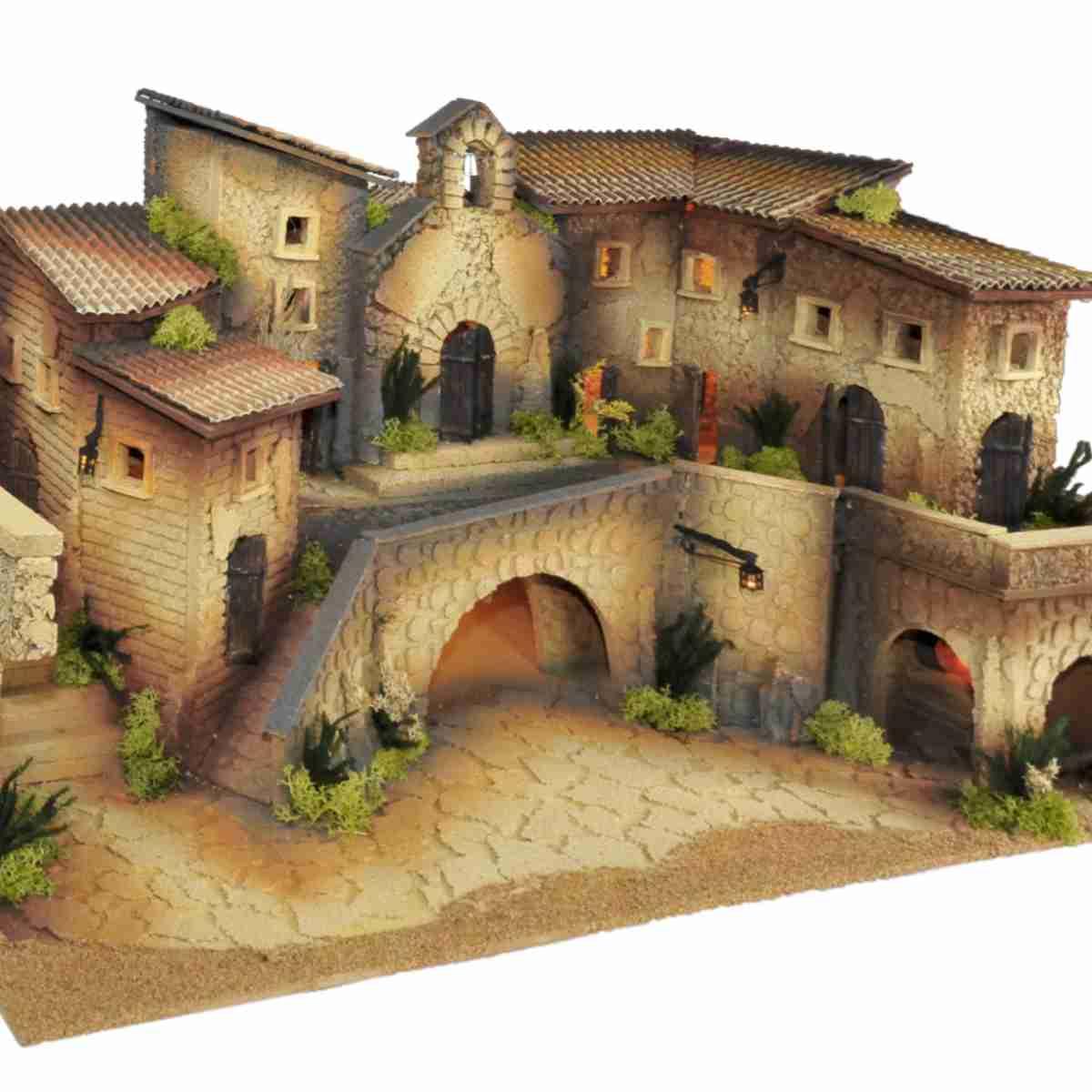 Paesaggio con Capanne Case Chiesa cm.70x40x38 | De Sisinno