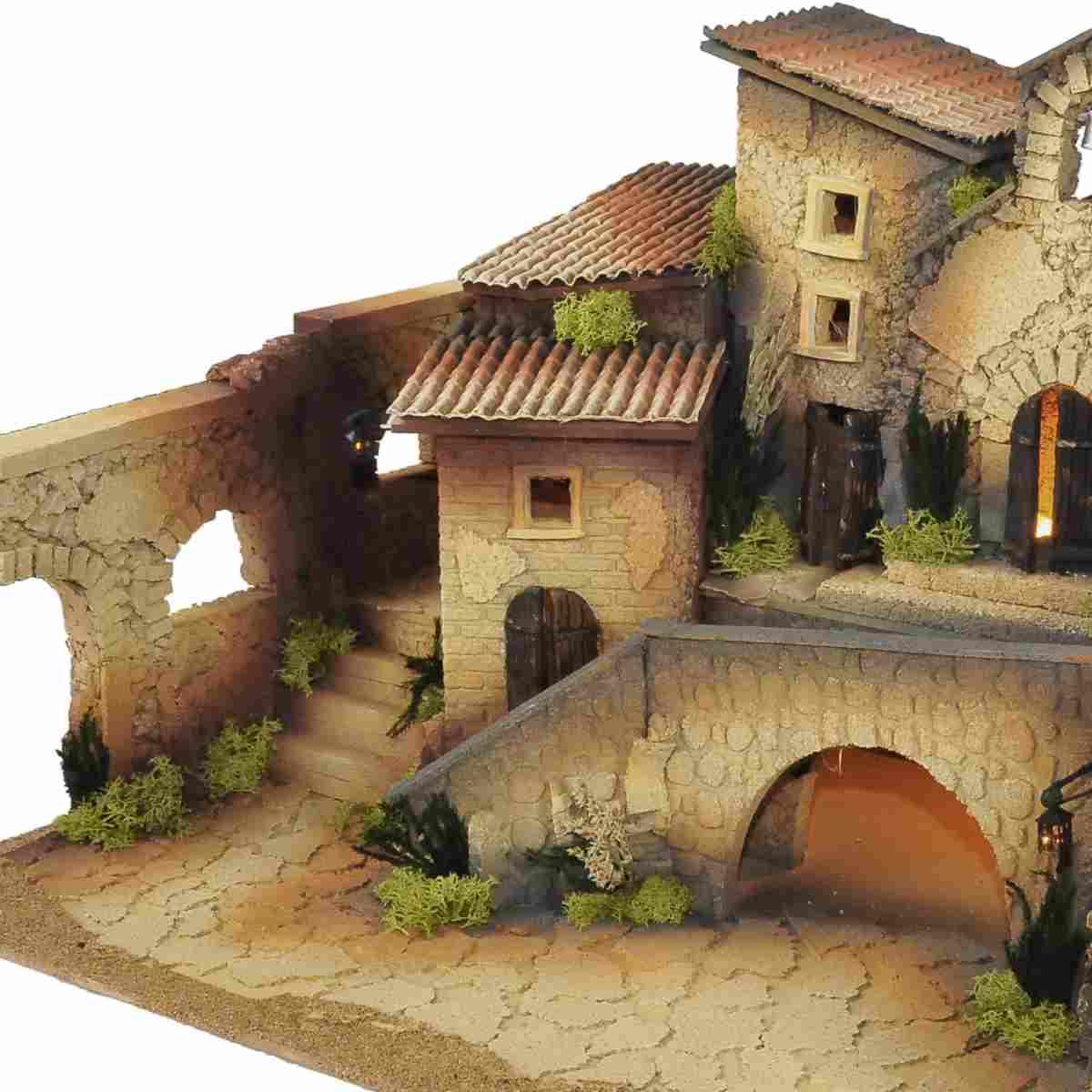 Paesaggio con Capanne Case Chiesa cm.70x40x38 | De Sisinno