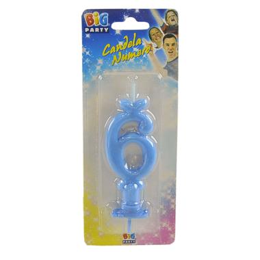 Candelina Compleanno N.6 Celeste |M2 Store
