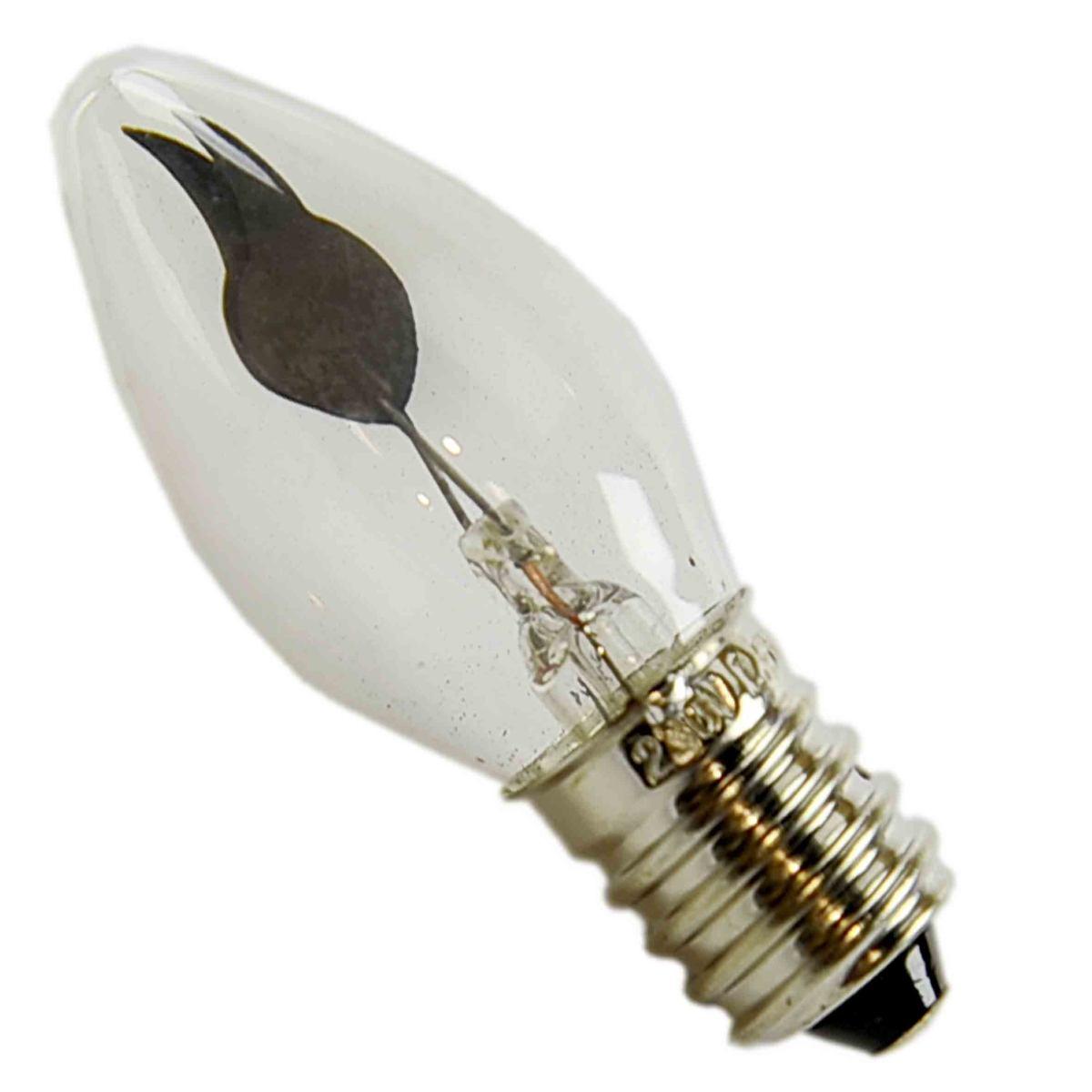 Lampadina E14 Oliva Effetto Fuoco 1,5W 220V mm.Ø22x35 | Rossi Rosa