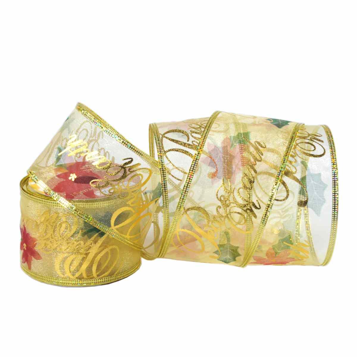 Nastro Organza Decoro Oro cm.300xH6,5