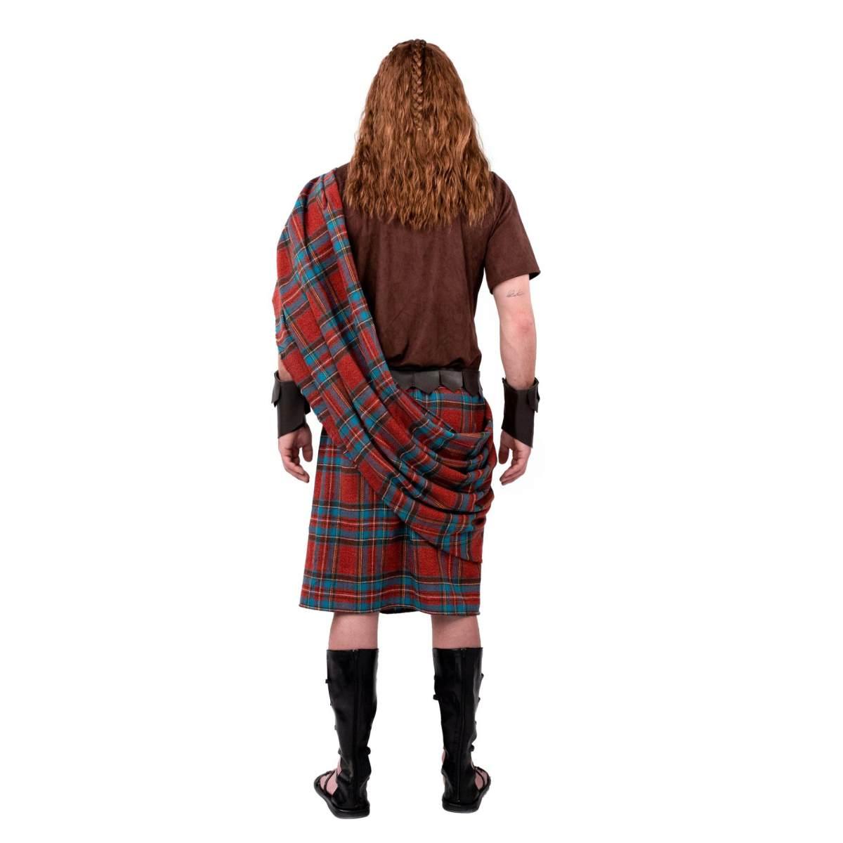 Costume Scozzese Highlander Quadri Bordeaux |Orlob