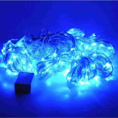Luci Natale Tenda Esterno LED 960 Cascata Bianco/Blu cm.L100xh300 |M2 Store