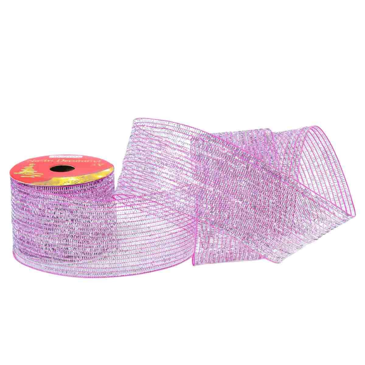 Nastro Organza Decoro Rosa/Argento cm.300xh6,5 |M2 Store