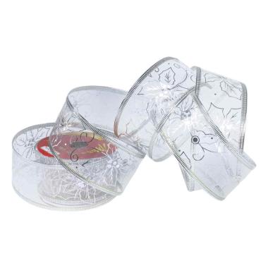 Nastro Organza Decoro Argento cm.270xH5