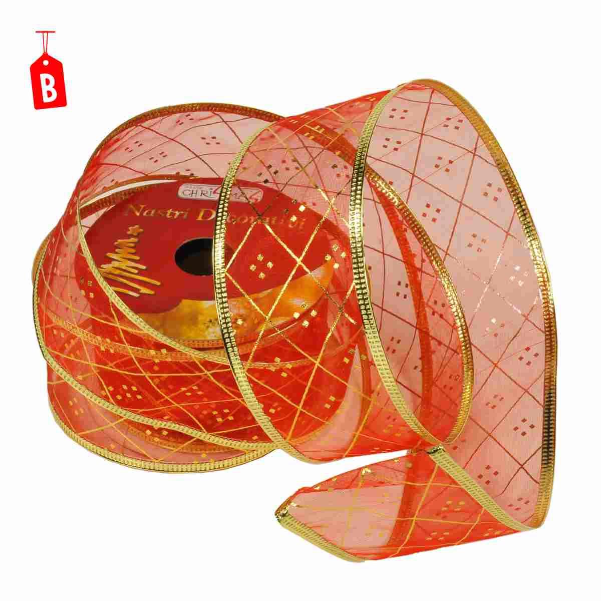 Nastro Regalo Natale 5,0xmt.2,7 Rosso 4 Modelli |M2 Store