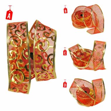 Nastro Regalo Natale 5,0xmt.2,7 Rosso 4 Modelli |M2 Store