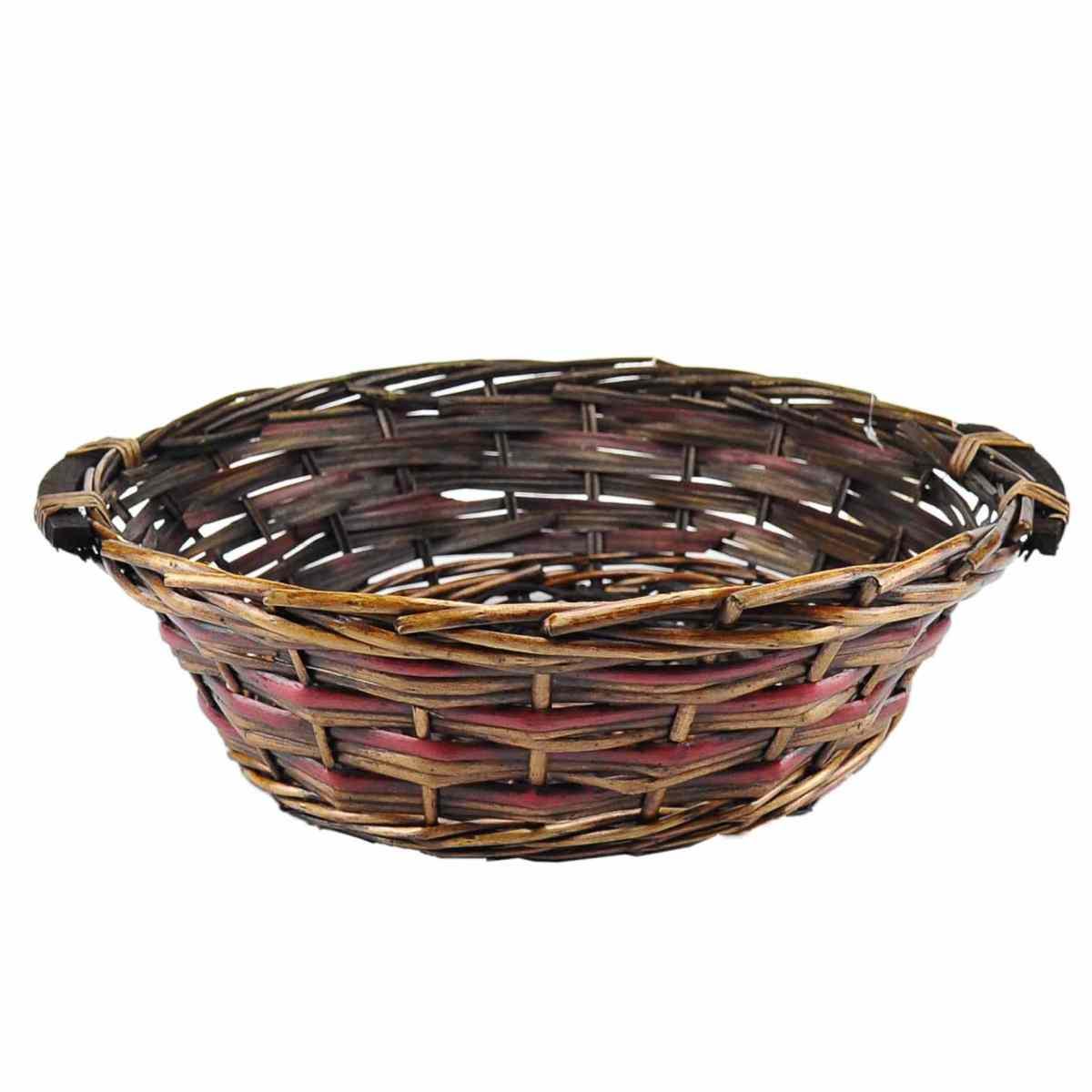 Cesto Natale Vimini Tondo Marrone cm.42xh12 |M2 Store