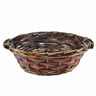 Cesto Natale Vimini Tondo Marrone cm.42xh12 |M2 Store