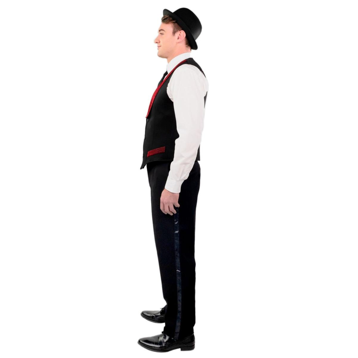Costume Gilet Nero con Collo Rosso |Orlob