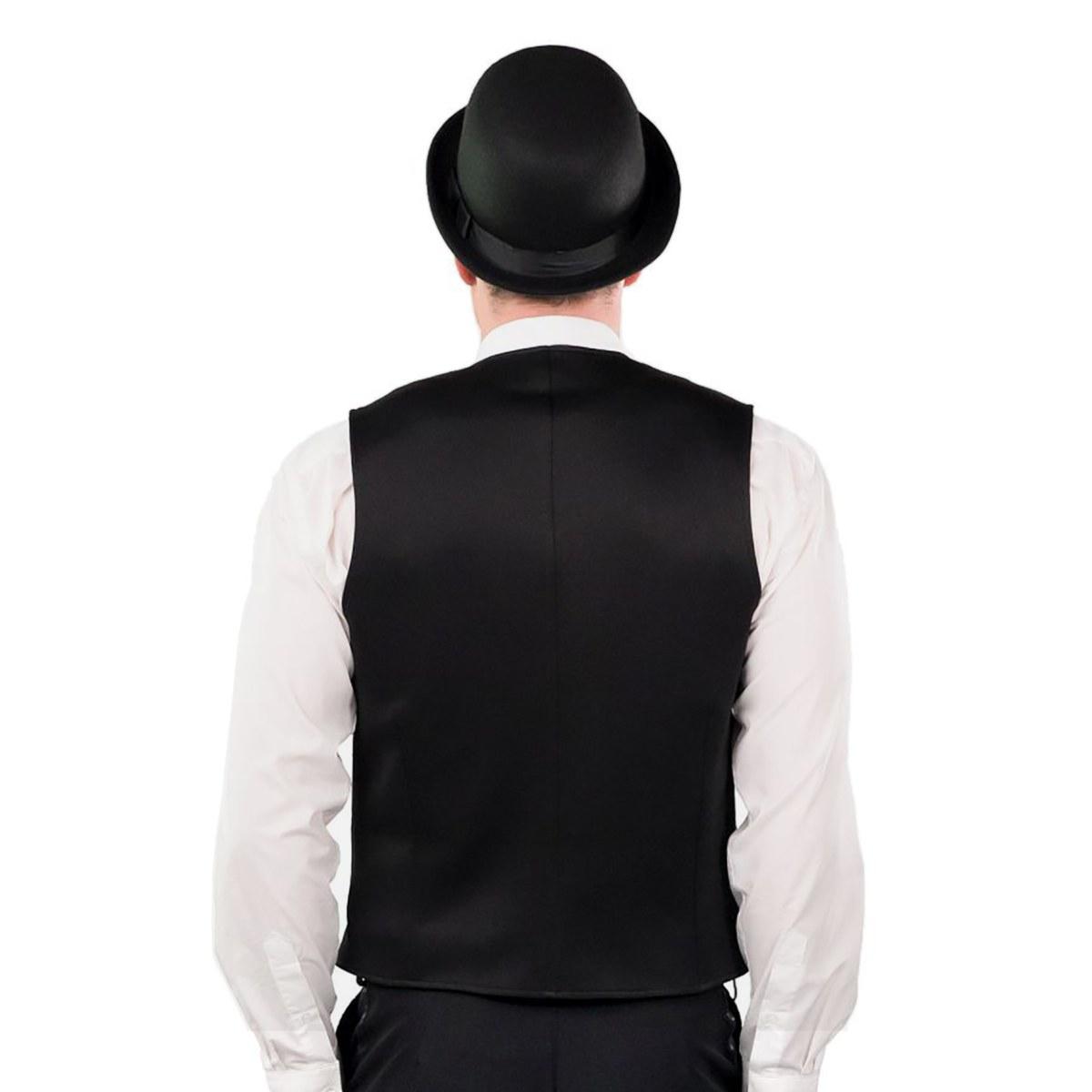 Costume Gilet Nero con Collo Rosso |Orlob