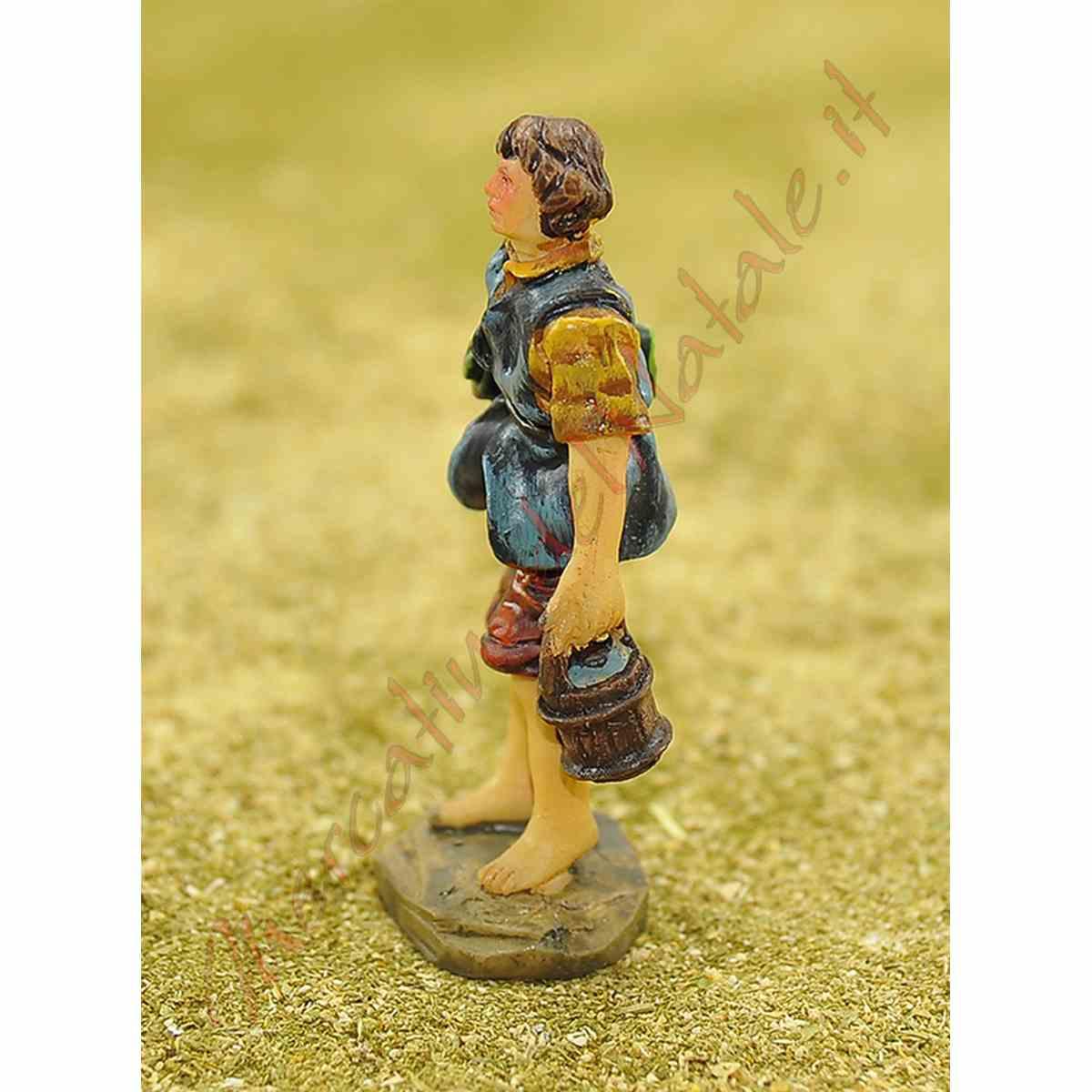 Statua cm.9 Pastore con Coperta e Secchio | M2 Store