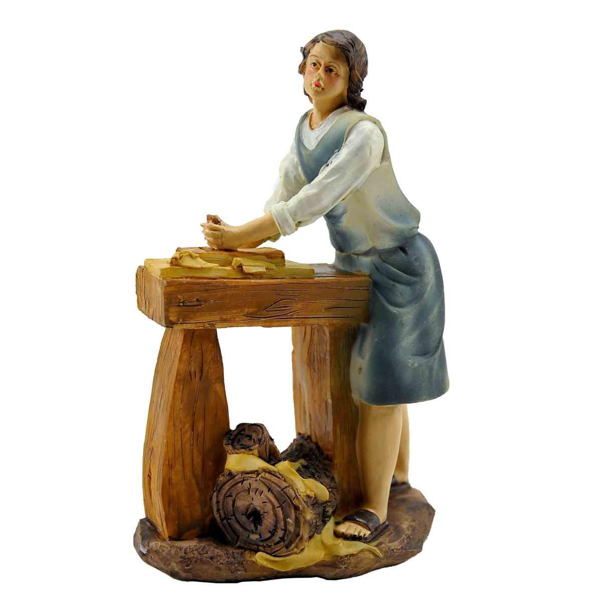 Statua cm.25 Donna Falegname con Banco Lavoro | M2 Store
