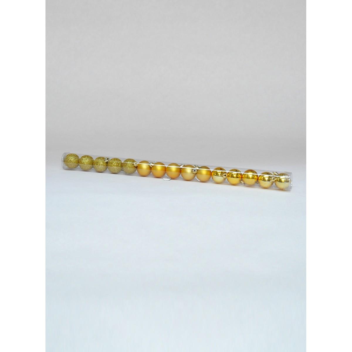 Pallina Natale cm.4 Oro 3 Finiture Set pz.15 Tubo |M2 Store