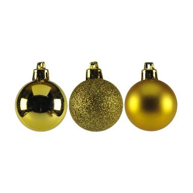 Pallina Natale cm.4 Oro 3 Finiture Set pz.15 Tubo |M2 Store