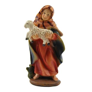 Statua cm.11 Donna con Agnello in Braccio | M2 Store