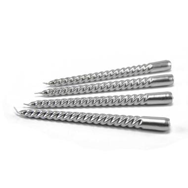 Candela cm.25 Tortiglione Argento pz.4 |M2 Store