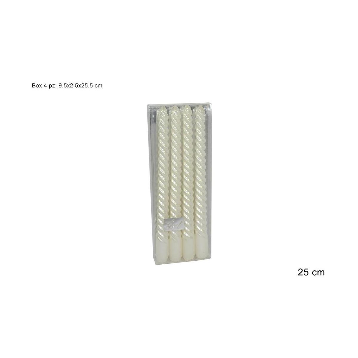 Candela cm.25 Tortiglione Bianca pz.4 |M2 Store