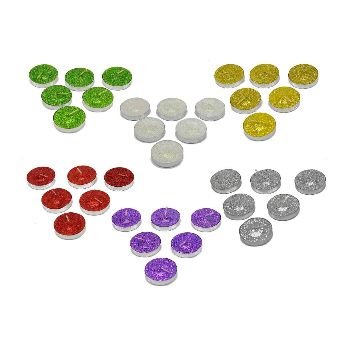 Candela Natale Tea Light Glitter Colori Set pz.6 |M2 Store