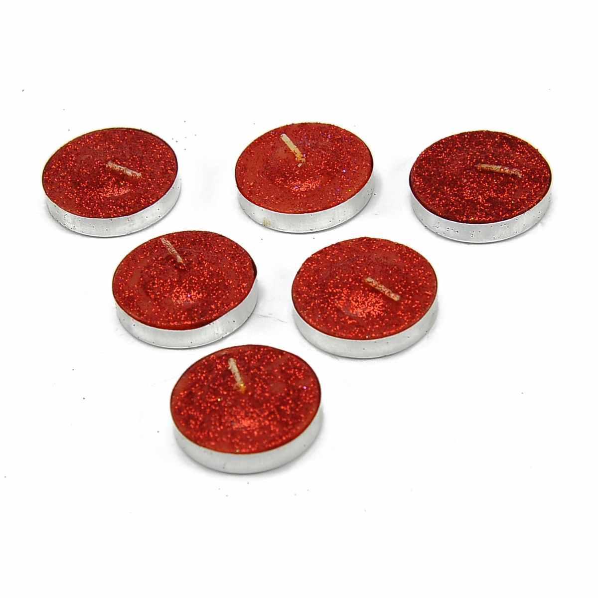 Candela Natale Tea Light Glitter Colori Set pz.6 |M2 Store