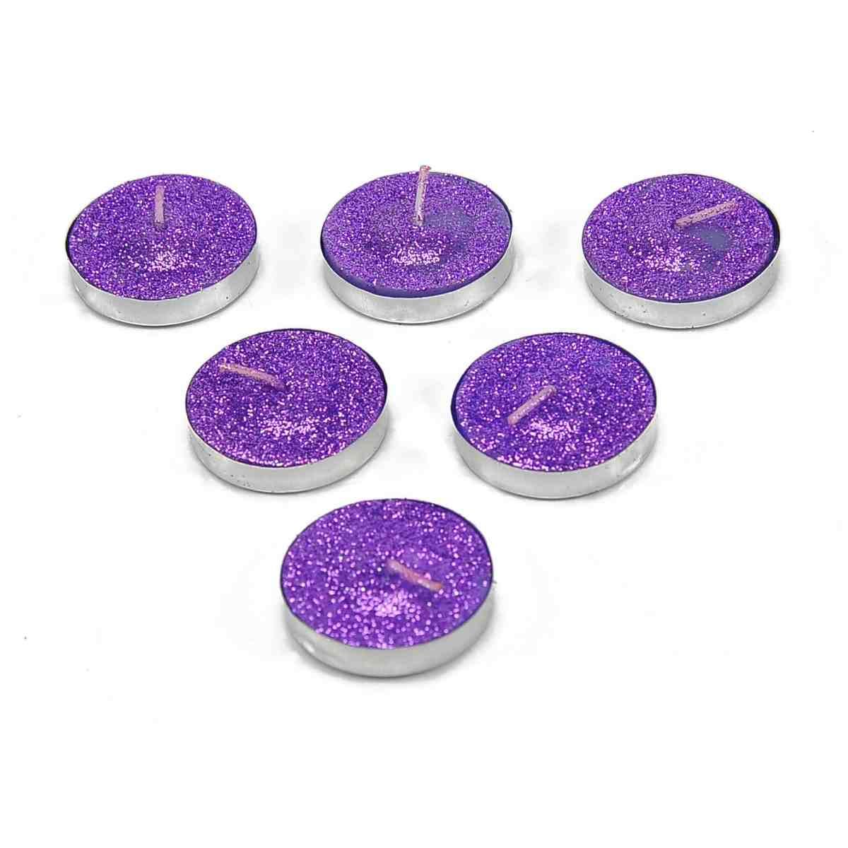 Candela Natale Tea Light Glitter Colori Set pz.6 |M2 Store
