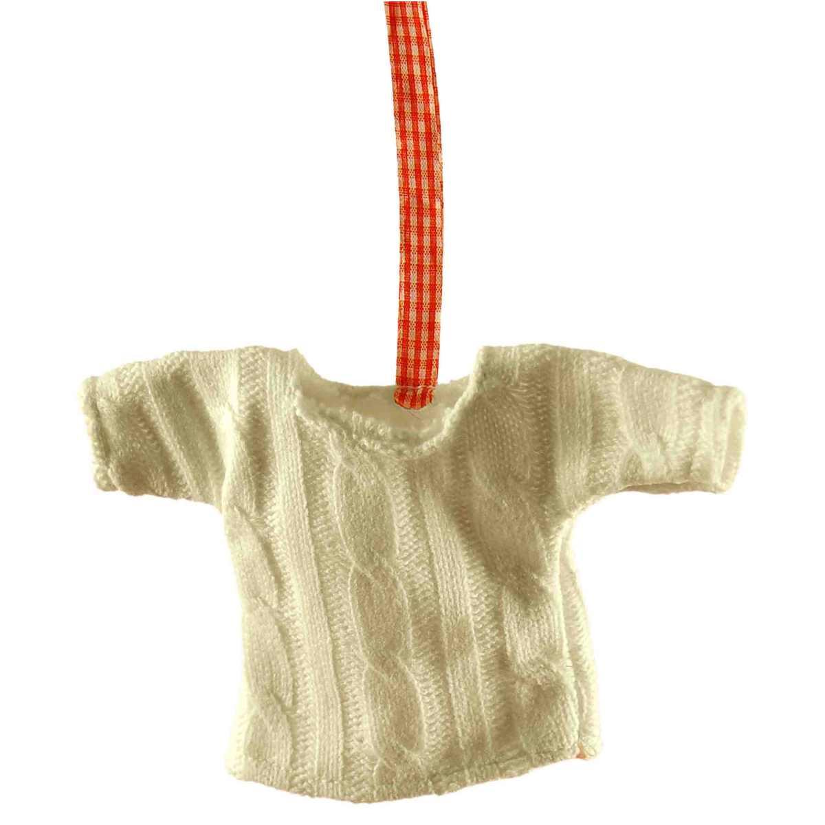 Decorazione Natalizia Maglioncino Lana Bianco 16xh12 |M2 Store