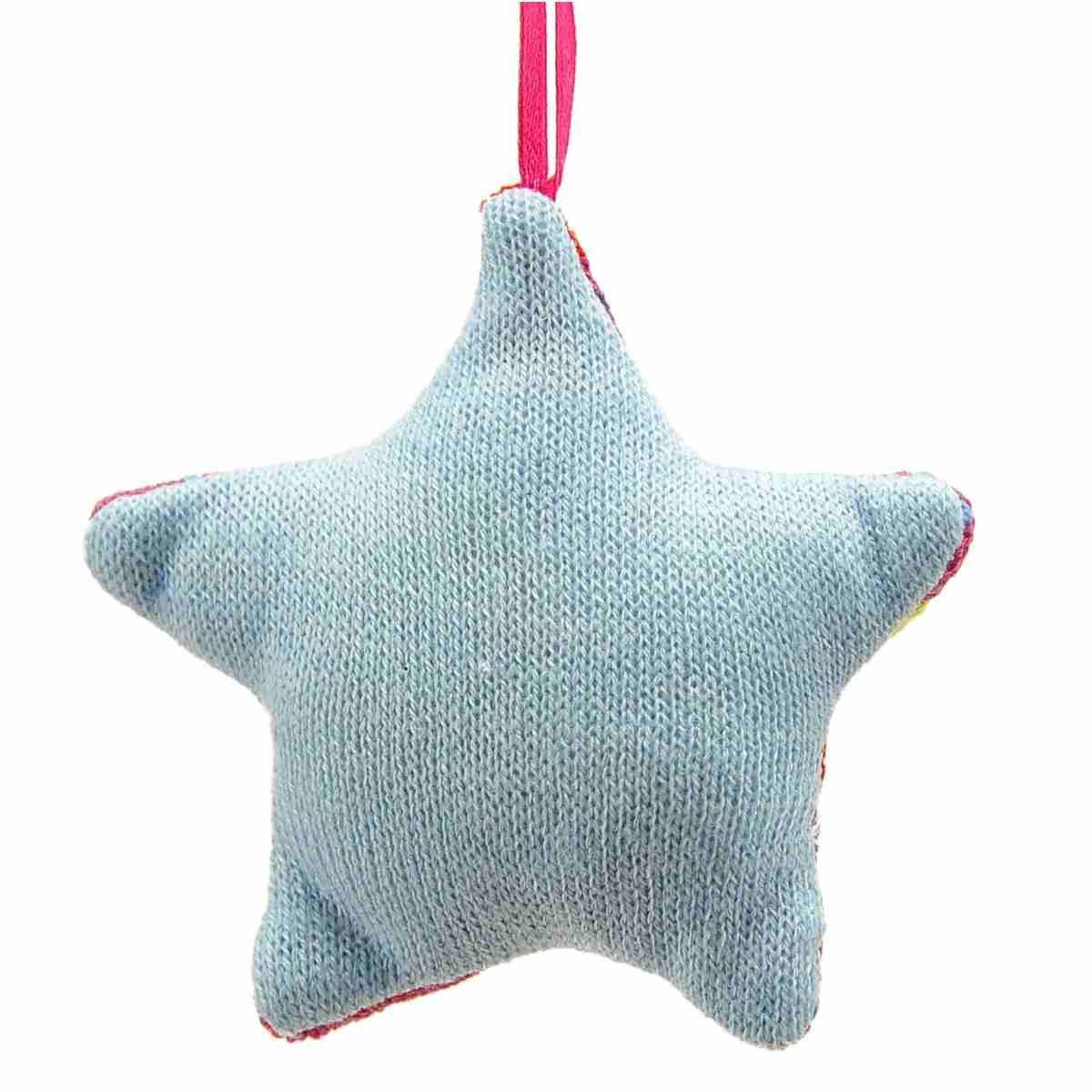 Decorazione Natalizia Stella Lana cm.10 Rosa Celeste |M2 Store