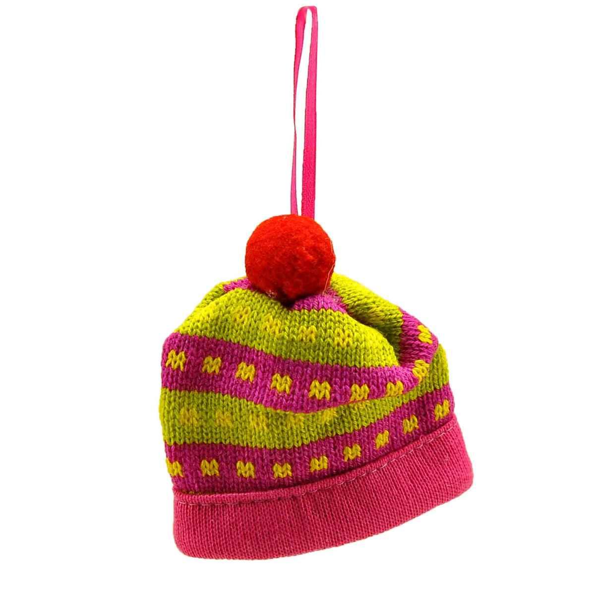 Decorazione Natalizia Lana Cappellino Fuxia cm.12 |M2 Store