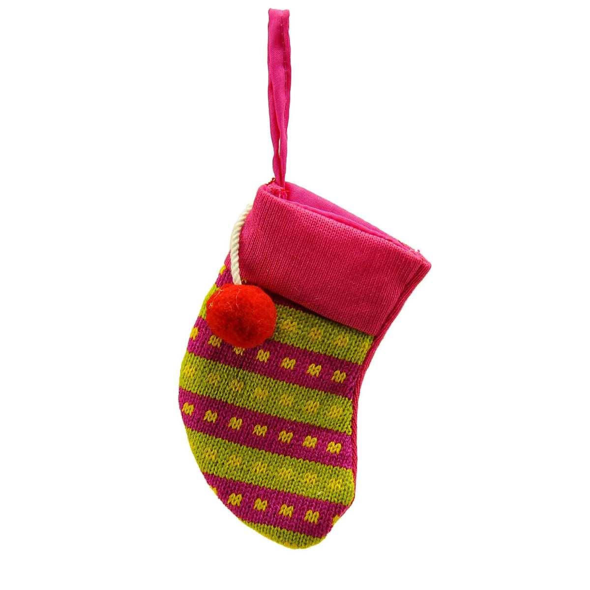 Decorazione Natalizia Lana Calza Fuxia cm.12 |M2 Store