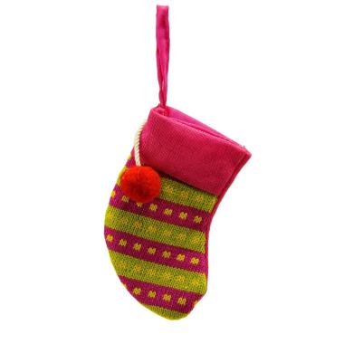 Decorazione Natalizia Lana Calza Fuxia cm.12 |M2 Store
