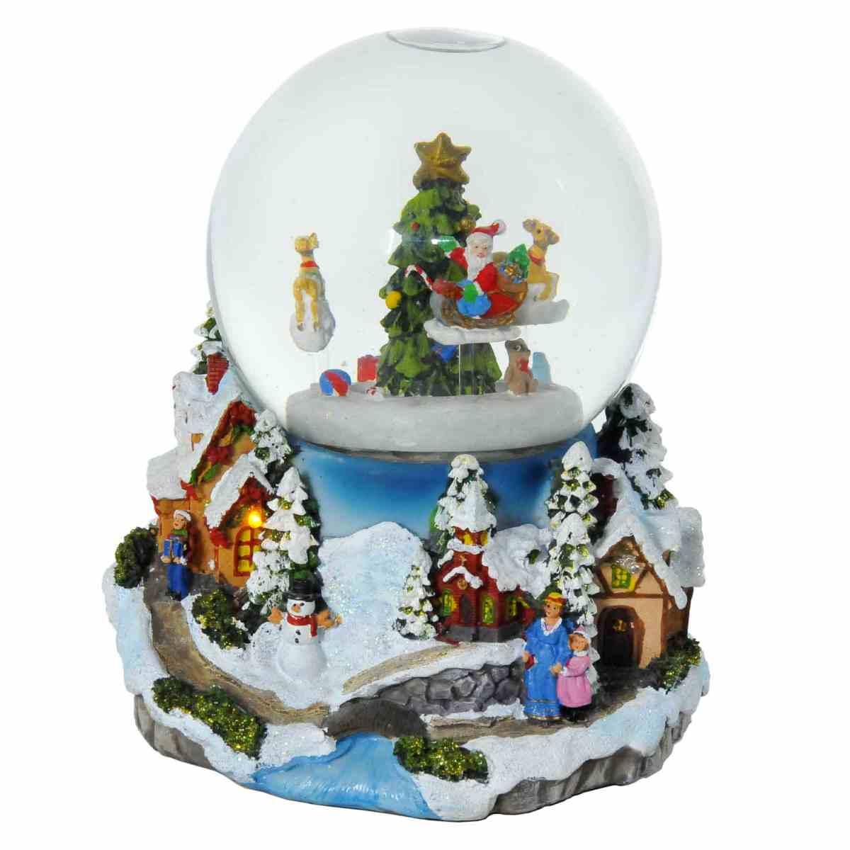 Sfera Natale Giostra con Musica Suono e Movimento a Batterie cm.h18 |M2 Store