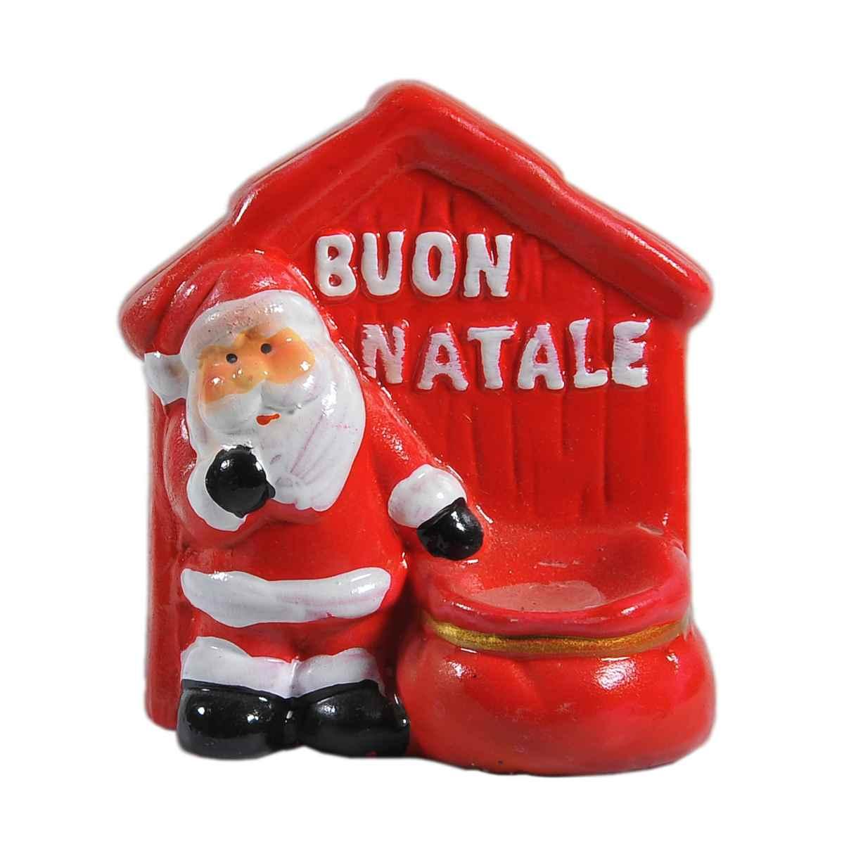 Candela Natale Babbo Natale con Casetta cm.7x4xh8 |M2 Store