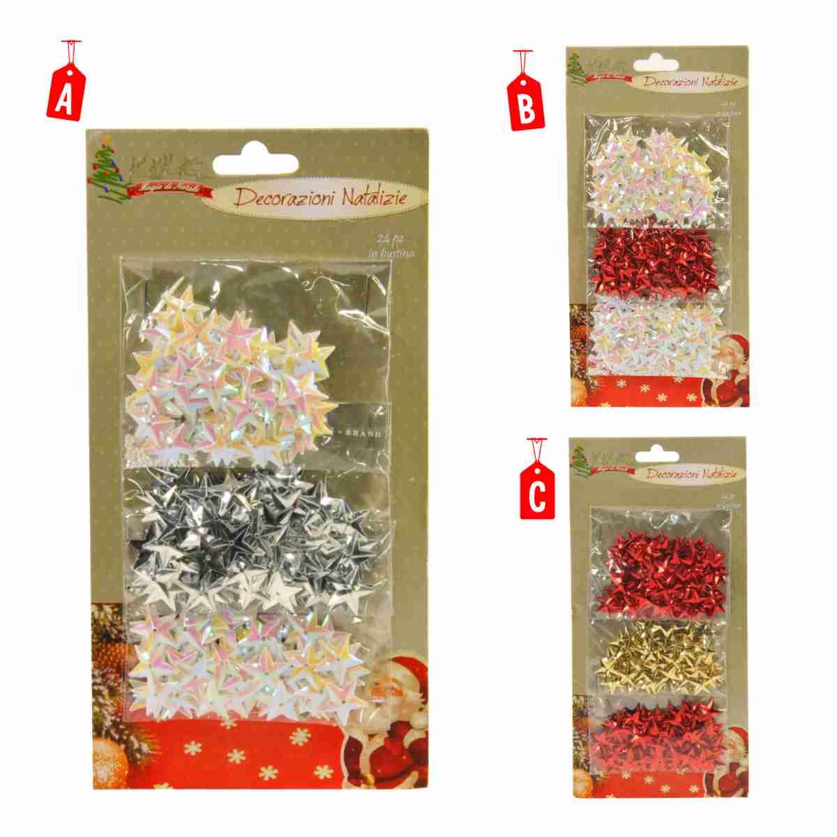 Decorazione Natalizia Stelline Oro Rosso mm.15 3 Modelli |M2 Store