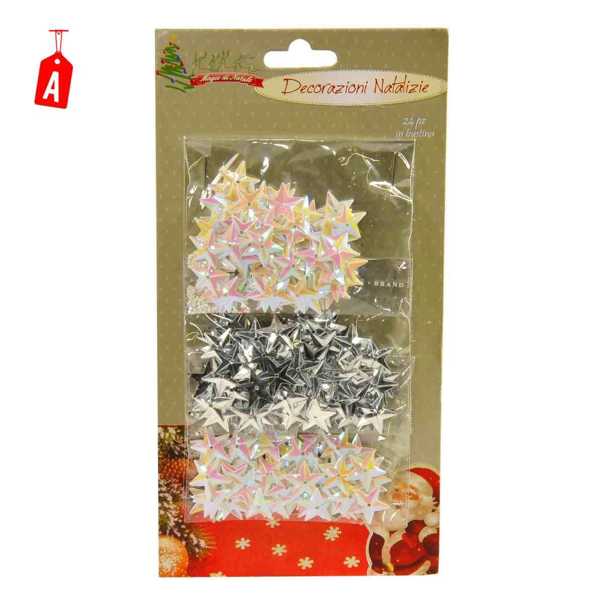 Decorazione Natalizia Stelline Oro Rosso mm.15 3 Modelli |M2 Store