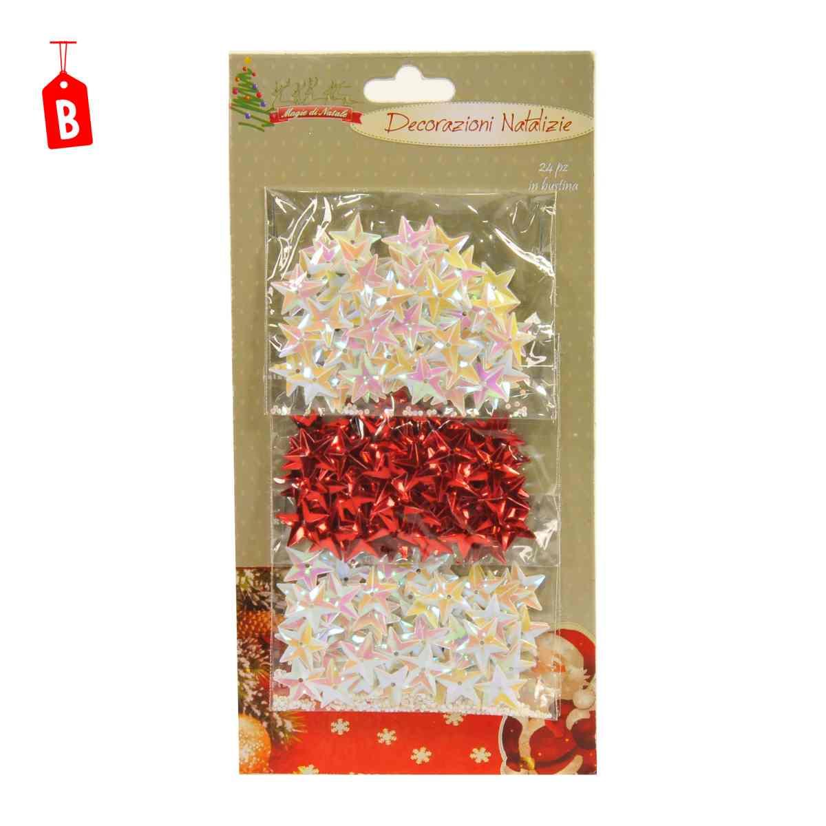 Decorazione Natalizia Stelline Oro Rosso mm.15 3 Modelli |M2 Store