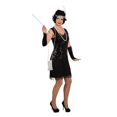 Costume Charleston Nero con Frange e Paillettes |Orlob