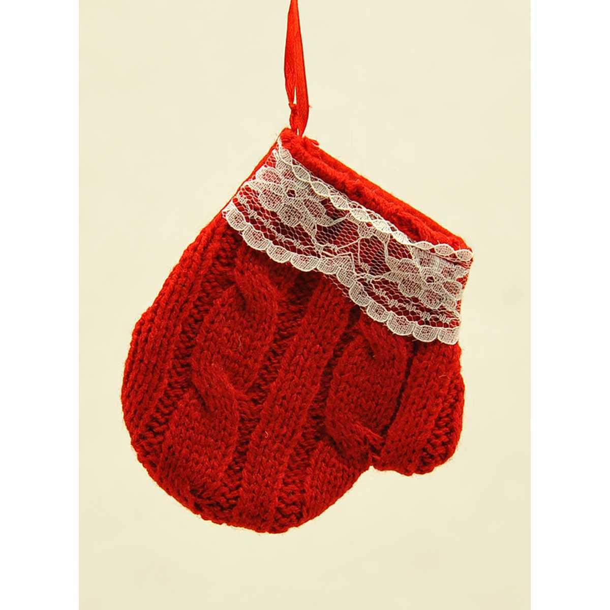 Decorazione Guanto Lana con Pizzo 9xH10